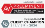 av preemeinent rating by martindale-hubbel client champion silver 2024
